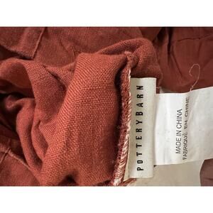 POTTERY BARN 100% FLAX LINEN DUVET COVER Twin Rust RED BERRY